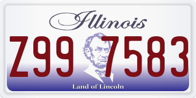 IL license plate Z997583