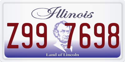 IL license plate Z997698