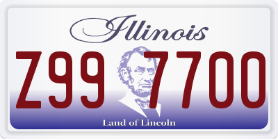IL license plate Z997700