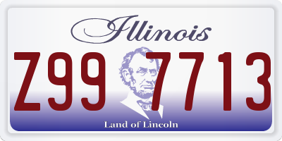 IL license plate Z997713