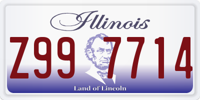 IL license plate Z997714