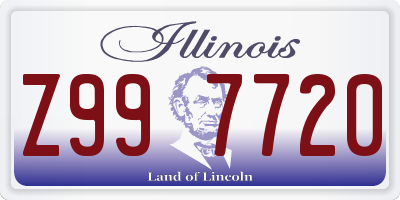 IL license plate Z997720