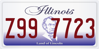 IL license plate Z997723