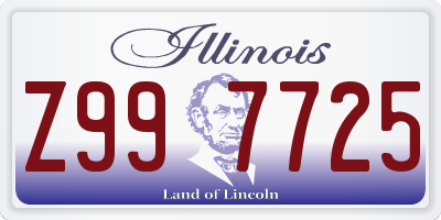 IL license plate Z997725