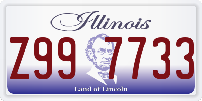 IL license plate Z997733