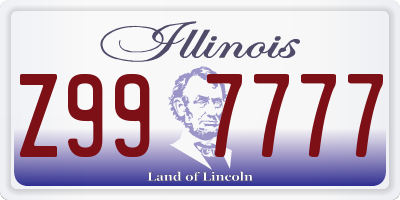 IL license plate Z997777