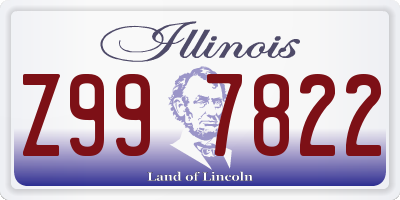 IL license plate Z997822
