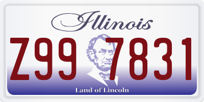 IL license plate Z997831