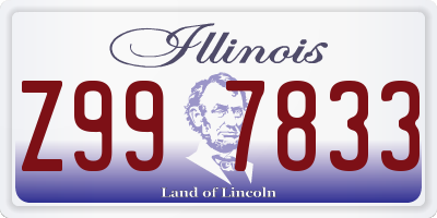 IL license plate Z997833