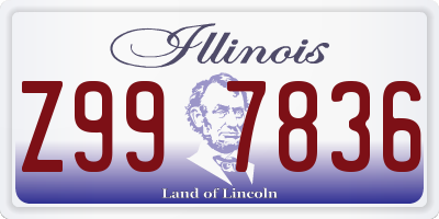 IL license plate Z997836