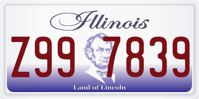 IL license plate Z997839