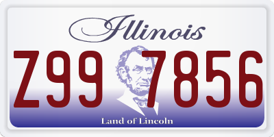 IL license plate Z997856