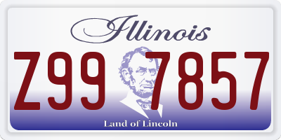 IL license plate Z997857