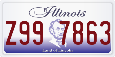 IL license plate Z997863