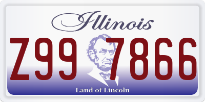 IL license plate Z997866
