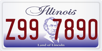 IL license plate Z997890