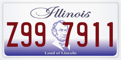 IL license plate Z997911