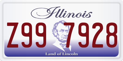 IL license plate Z997928