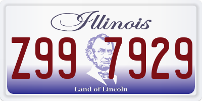 IL license plate Z997929