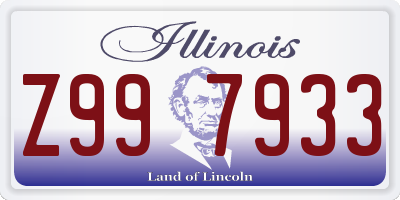 IL license plate Z997933