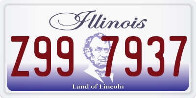 IL license plate Z997937