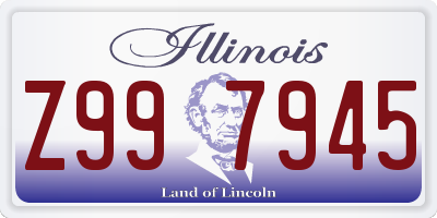 IL license plate Z997945