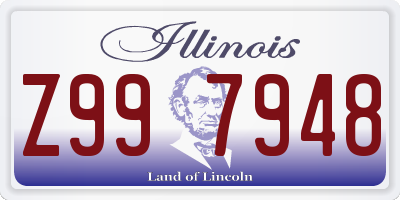 IL license plate Z997948