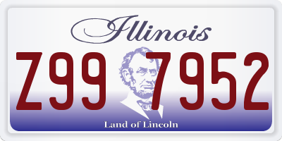 IL license plate Z997952