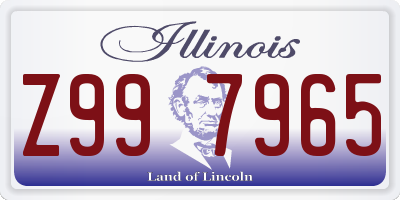 IL license plate Z997965
