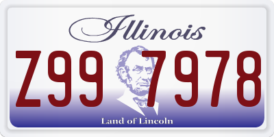 IL license plate Z997978
