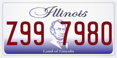 IL license plate Z997980