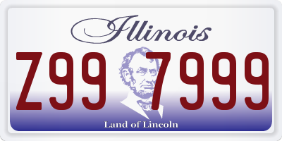 IL license plate Z997999