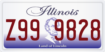 IL license plate Z999828