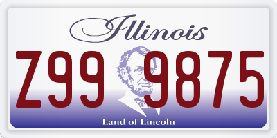 IL license plate Z999875