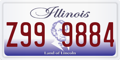 IL license plate Z999884
