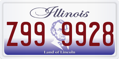 IL license plate Z999928