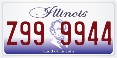 IL license plate Z999944