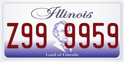 IL license plate Z999959