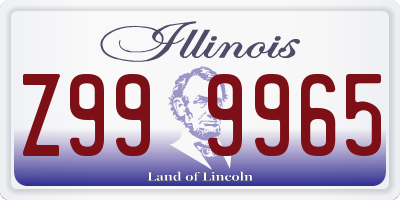 IL license plate Z999965