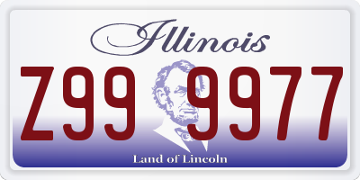 IL license plate Z999977