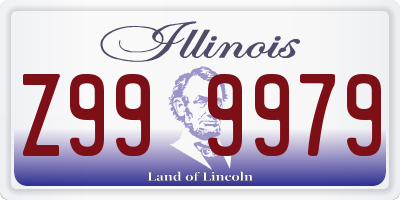 IL license plate Z999979