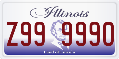 IL license plate Z999990