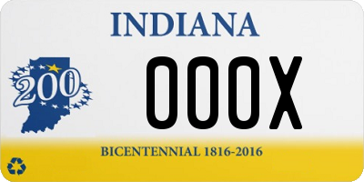 IN license plate 000X