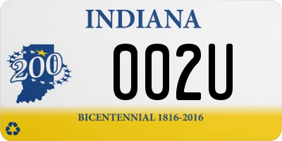 IN license plate 002U
