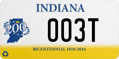 IN license plate 003T