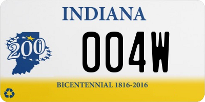 IN license plate 004W