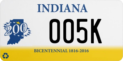 IN license plate 005K