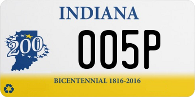 IN license plate 005P