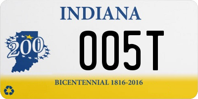 IN license plate 005T
