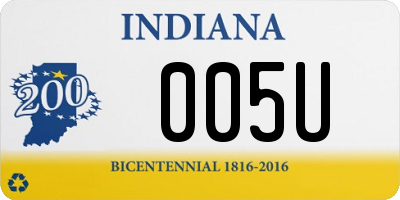 IN license plate 005U